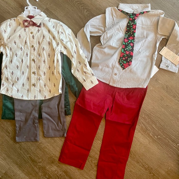 NWT Christmas Boys Bundle 4T suit outfits sets Cat & Jack and Tommy Bahama - Picture 1 of 10